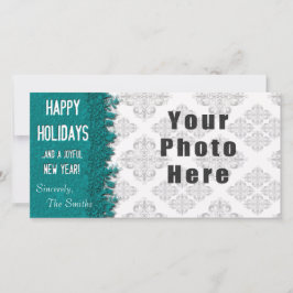 Cartão De Festividades Feriados Felizes Floco de Neve Azul