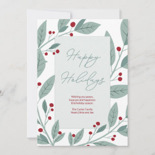 Cartão De Festividades Feriados Felizes Florais Modernos