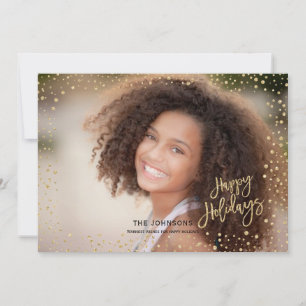 Cartão De Festividades Feriados Felizes Modernos Letreiro Dourado e Preto