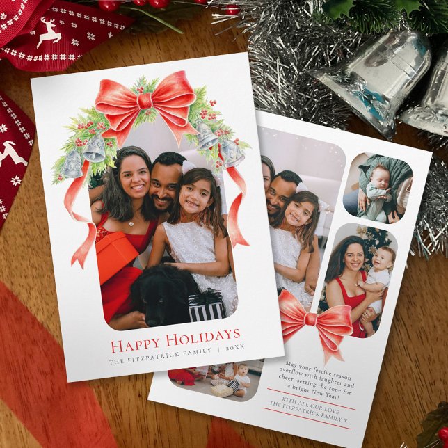 Cartão De Festividades Feriados Felizes sinos arcos fotografia d'água (Criador carregado)