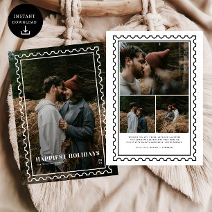 Cartão De Festividades Feriados Feriados - Foto da família Carimbo