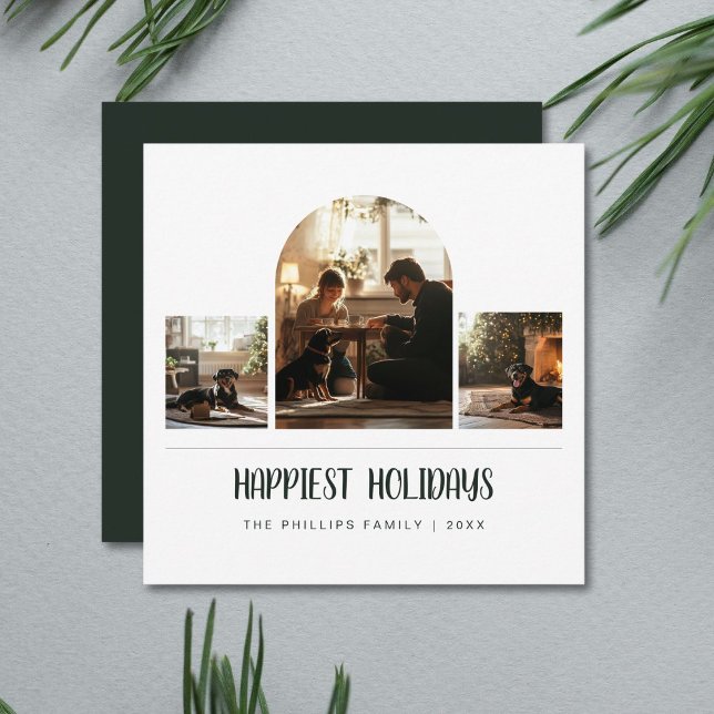 Cartão De Festividades Feriados Mais Felizes Arrastam Família de Cachorro (Criador carregado)