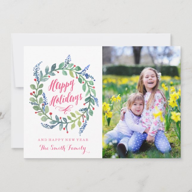 Cartão De Festividades Feriados Modernos | Felizes Férias (Frente)