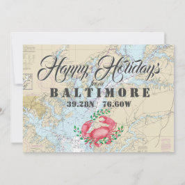 Cartão De Festividades Feriados náuticos felizes de Baltimore