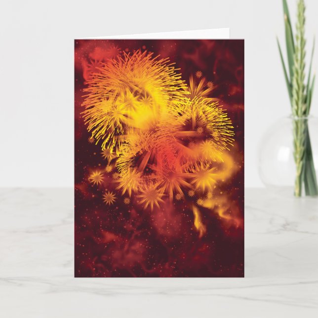 Cartão De Festividades Feriados principais dos fogos-de-artifício (Frente)