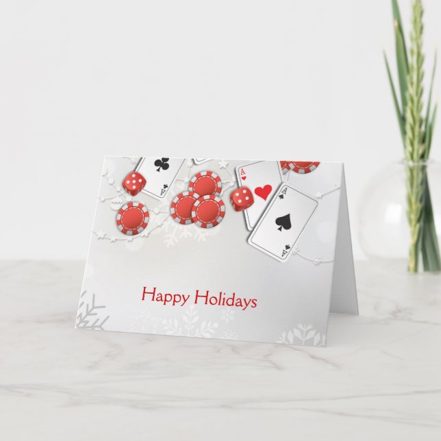 Cartão De Festividades Férias de Cassino (Frente)