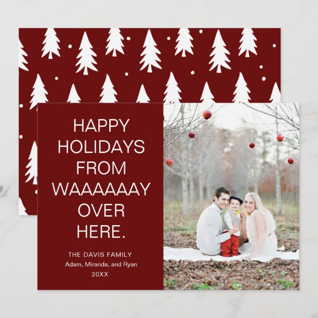 Cartão De Festividades Férias de fim de ano daqui com foto (Frente/Verso)