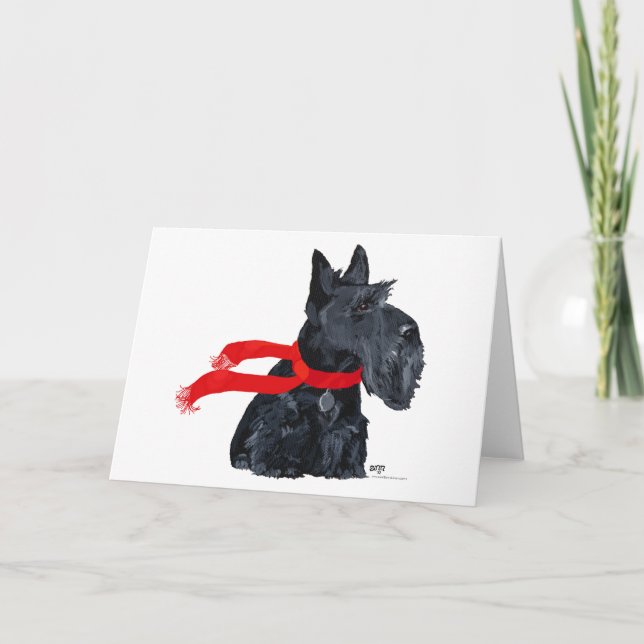 Cartão De Festividades Férias de Inverno do Scottish Terrier (Frente)