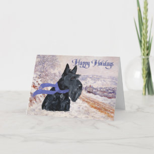 Cartão De Festividades Férias de Inverno do Terrier Escocês