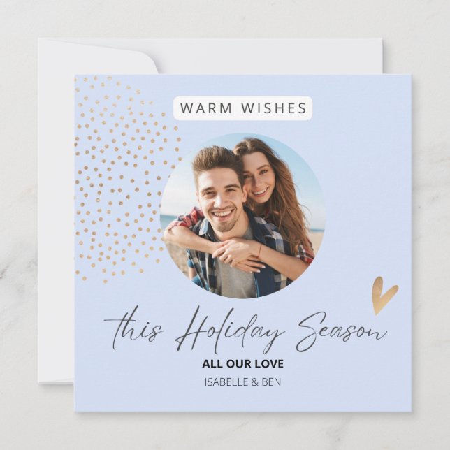 Cartão De Festividades Férias de Natal com Casal Festivo Simples (Frente)