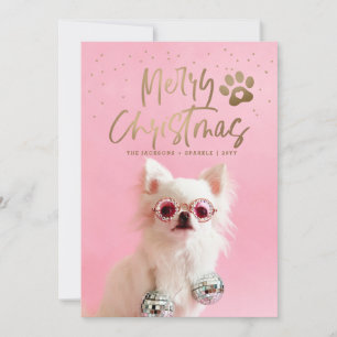 Cartão De Festividades Férias de Natal com Foto Completa de Animal de Est