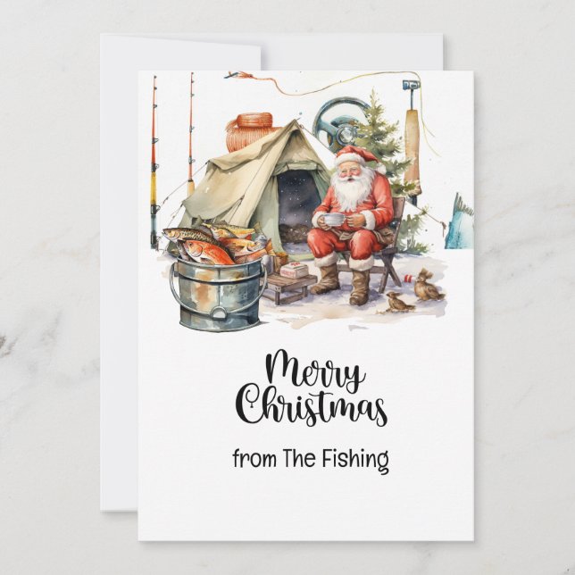 Cartão De Festividades Férias de Natal com Papai Noel (Frente)