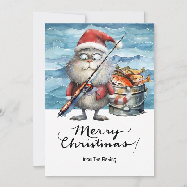 Cartão De Festividades Férias de Natal com Papais noeis (Frente)