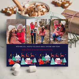 Cartão De Festividades Férias de Natal de Papais noeis bonitos 3 Fotos