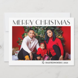 Cartão De Festividades Férias de Natal Elegantes - Uma Foto da Família Sc