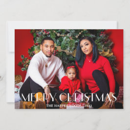 Cartão De Festividades Férias de Natal Elegantes - Uma Foto da Família Sc