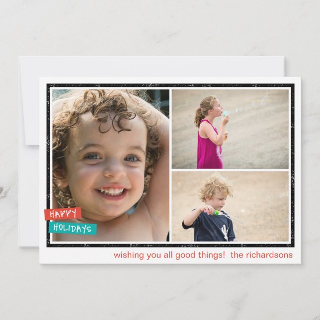 Cartão De Festividades Férias de Natal Fronteira x3 (Frente)