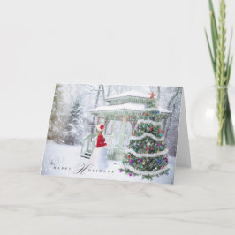 Cartão De Festividades Férias de Natal - Parabéns Feriados - Cena de Nata