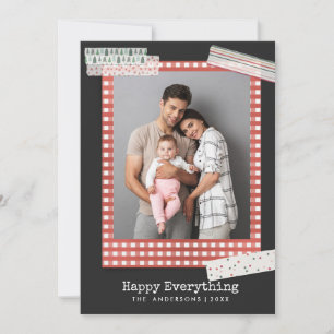 Cartão De Festividades Férias de Scrapbooking foto de moldura de gingha