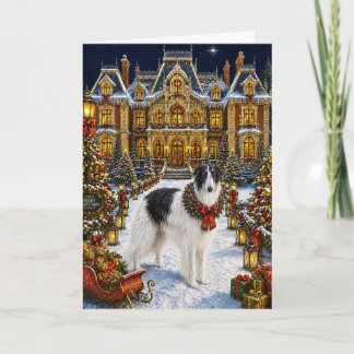 Cartão De Festividades Férias do Borzoi