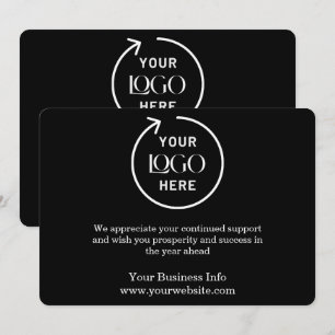Cartão De Festividades Férias Empresariais Black Card com Empresa Perso