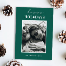 Férias Felizes | Foto de Natal Verde Moderno