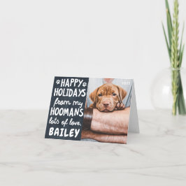 Cartão De Festividades Férias Felizes Foto Personalizada de Pet Moderna e