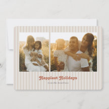 Férias Felizes Modernas Listradas Retro Multi-foto