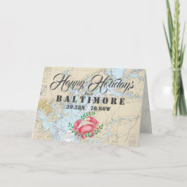 Cartão De Festividades Férias Felizes Náuticas de Baltimore FOTO