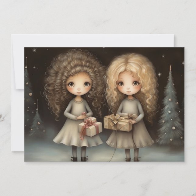 Cartão De Festividades Férias Felizes: Uma Mensagem de Natal Sensível (Frente)