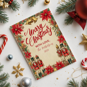 Cartão De Festividades Férias Festivas Poinsettia Bells