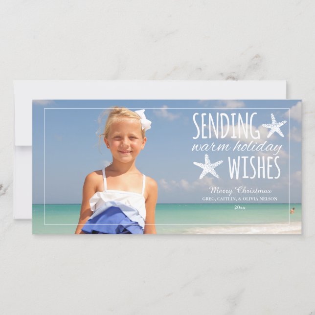 Cartão De Festividades Férias Quentes | Saudação de Foto de Feriado de 20 (Frente)