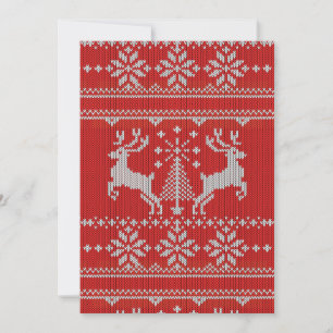 Cartão De Festividades Férias Suéter Feio de Tricô Branco Estilo decoraçã