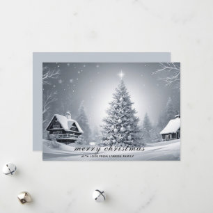 Cartão De Festividades Férias Tradicionais de Inverno Nevado Natal