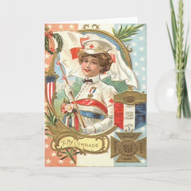 Cartão De Festividades Ferida das flores da Cruz Vermelha (Frente)