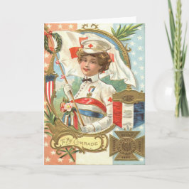 Cartão De Festividades Ferida das flores da Cruz Vermelha