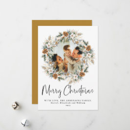 Cartão De Festividades Ferida De Folhagem Botânica Elegante | Natal da fo