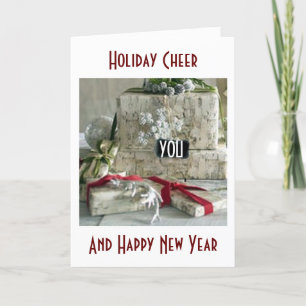 CARTÃO DE FESTIVIDADES FERIDAY CHEER/FELIZ ANO NOVO-PRESENTE GALOUR