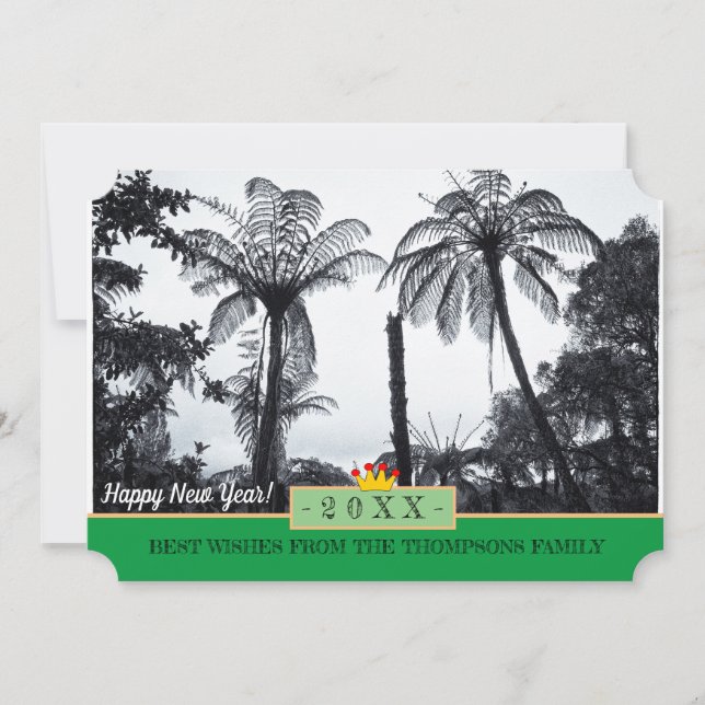 Cartão De Festividades Fern e Feliz ano novo da Nova Zelândia! Placa /20X (Frente)