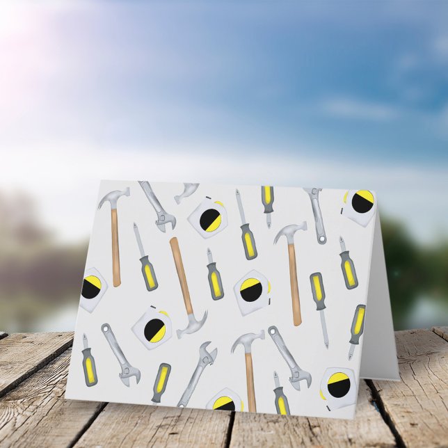 Cartão De Festividades Ferramentas Modernas Padrão Gravação De Pescoço De (Criador carregado)