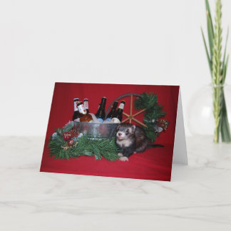 Cartão De Festividades Ferret Christmas Card