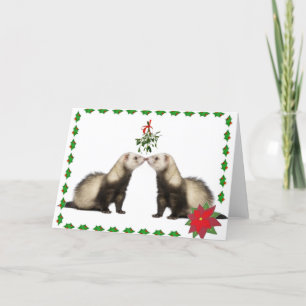 Cartão De Festividades Ferret Smooches Holiday Card