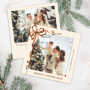 Cartão De Festividades FesNatal Beige Boho Arco Friso 2 Foto
