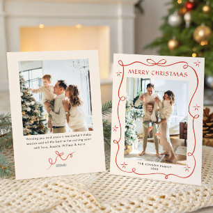 Cartão De Festividades FesNatal Boho Red Arco Friso 2 Foto