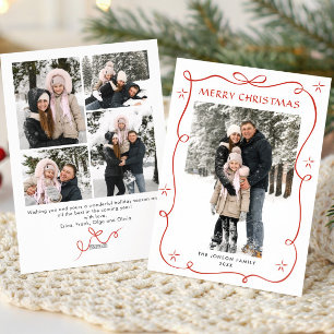Cartão De Festividades FesNatal Boho Red Arco Friso 5 Foto