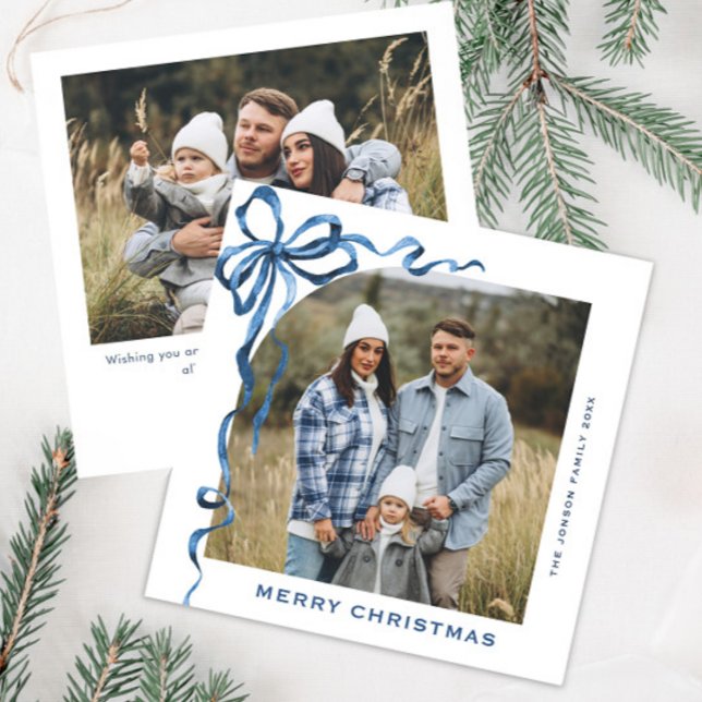 Cartão De Festividades FesNatal Dusty Arco Azul Fita 2 Foto (Criador carregado)