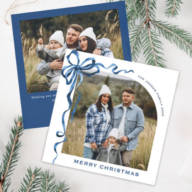 Cartão De Festividades FesNatal Dusty Arco Azul Fita 2 Foto (Criador carregado)