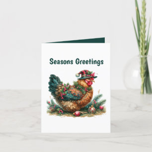 Cartão De Festividades Fesons Seasons saudações galinha personalizável