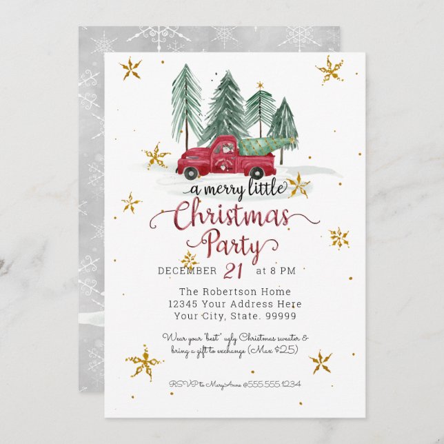 Cartão De Festividades Festa Alegre Natalzinho dos Gnomes na Fazenda Cami (Frente/Verso)