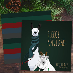 Cartão De Festividades Festa Chic Engraçada “Fleece Navidad” Trocadilho